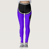 Leggings Logo Roller Derby Violet Équipe Nom Uniforme (Devant)