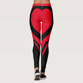 Leggings Logo Uniforme de l'équipe Red Black Heart Butt (Dos)