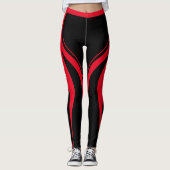 Leggings Logo Uniforme de l'équipe Red Black Heart Butt (Devant)