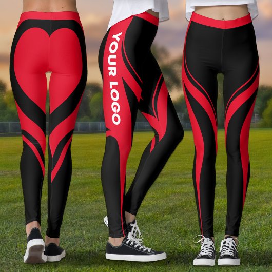 Leggings Logo Uniforme de l'équipe Red Black Heart Butt