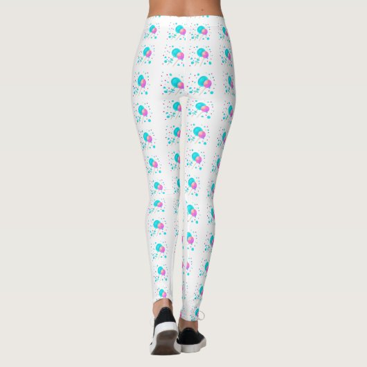 Leggings Lollipopes bleu et rose (Dos)