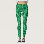 Leggings Long Haired Green Leopard Peau Imprimer Parties sc (Devant)