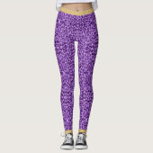 Leggings Long Haired Purple Peau léopard Imprimer Parties s (Devant)