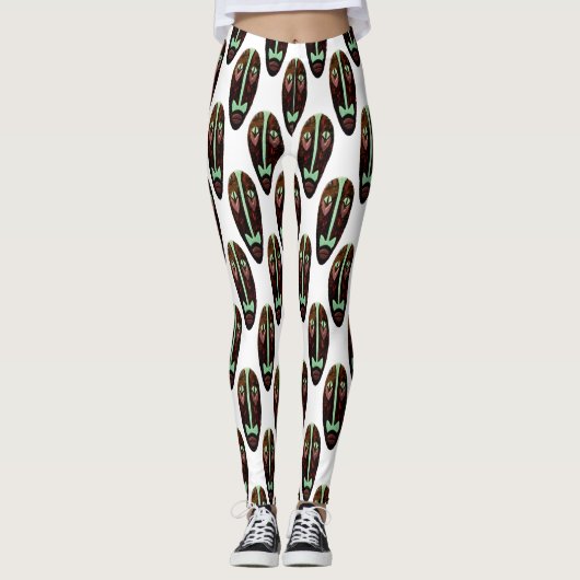 Leggings Long Tonnerre de Masque Tiki (Devant)