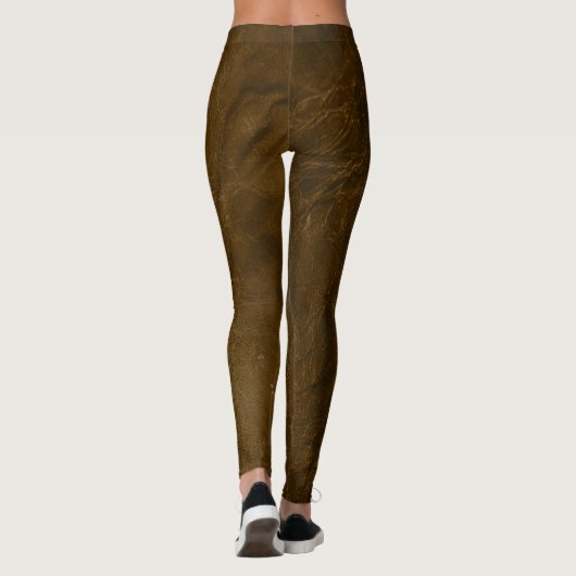 Leggings look cuir marron (Dos)