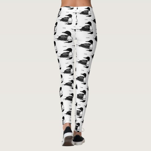 Leggings Loon Swimming Bird Art Thunder_Cove (Dos)