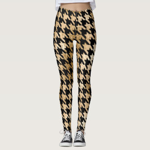 Leggings L'or métallique accroche la dent, motif de mode.