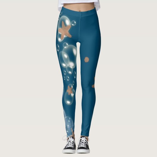 Leggings L'orange bleue d'étoiles de mer | choisissent la (Devant)