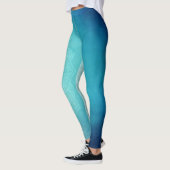 Leggings Lotus Fleurs Bleu Vert Yoga (Gauche)