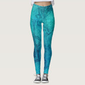 Leggings Lotus texturé bleu (Devant)