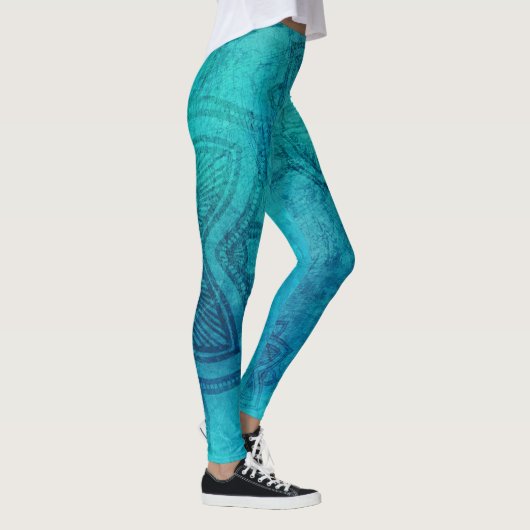 Leggings Lotus texturé bleu (Droite)