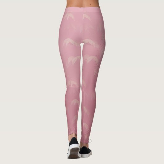 Leggings Loup gris rose (Dos)