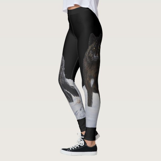 Leggings Loup noir (Gauche)