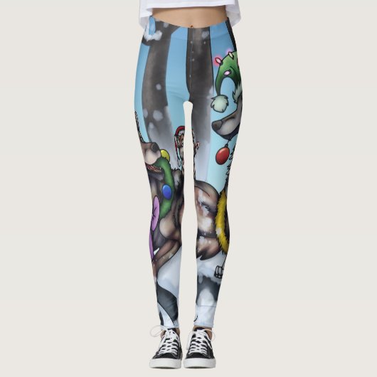 Leggings Loups de vacances (Devant)