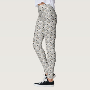 Leggings Loups en peinture sur neige - Art original de la f