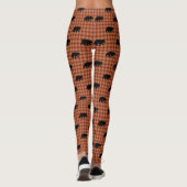 Leggings L'ours noir silhouette le motif de plaid (Dos)