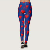 Leggings LOVE BARBADOS Drapeau Coeurs rouges EXÉCUTEZ VOTRE (Dos)