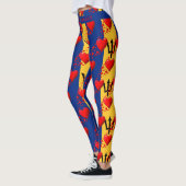Leggings LOVE BARBADOS Drapeau Coeurs rouges EXÉCUTEZ VOTRE (Gauche)
