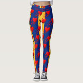 Leggings LOVE BARBADOS Drapeau Coeurs rouges EXÉCUTEZ VOTRE (Devant)
