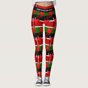 Leggings LOVE KENYA Drapeau Coeurs rouges EXÉCUTEZ VOTRE CO