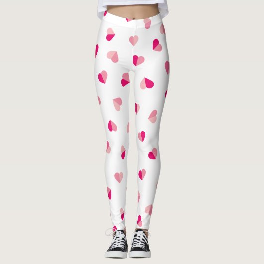 Leggings Love mignon Motif de coeur rose (Devant)