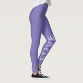 Leggings Love Periwinkle Blue Monochrome Classic Text (Droite)