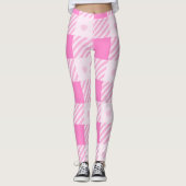 Leggings Love Plaid Collection rose moderne (Devant)
