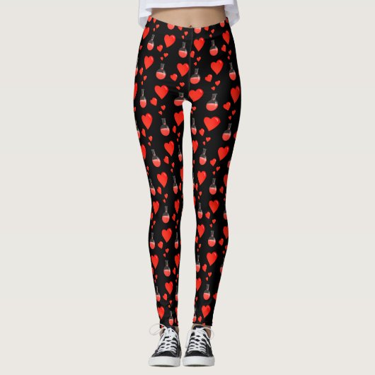 Leggings Love Potion Avec Coeurs Motif Geek de chimie (Devant)