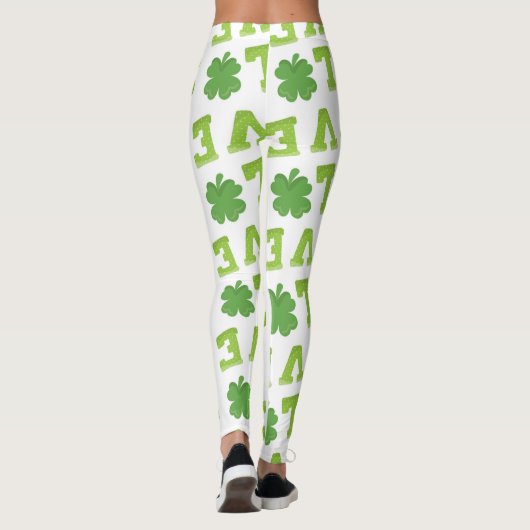 Leggings Love St Patrick's Day Clover (Dos)