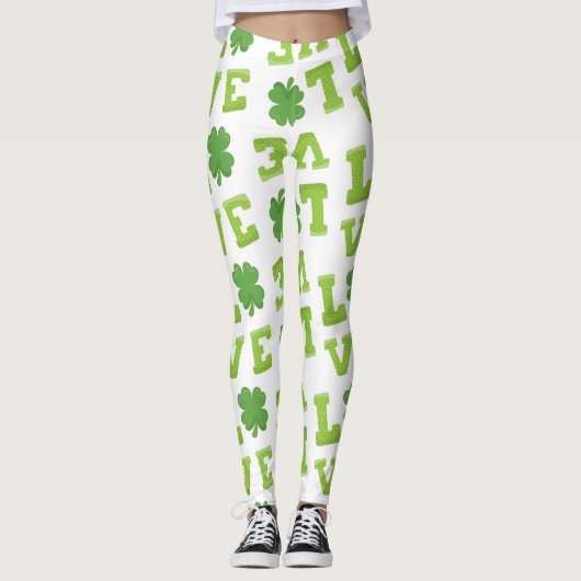 Leggings Love St Patrick's Day Clover (Devant)