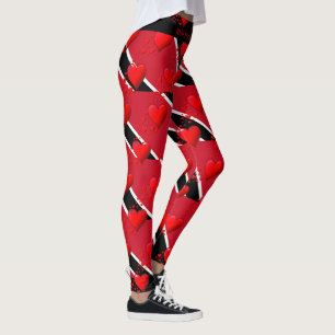 Leggings LOVE TRINIDAD Red Hearts EXÉCUTEZ VOTRE COURSE Per