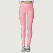Leggings Love Typographie Blush Pink Valentines Jour Leggin (Devant)