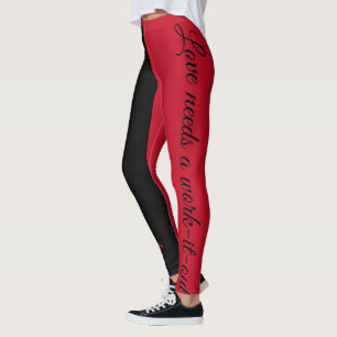 Leggings Love verbe d'entraînement citation noir roux leggi