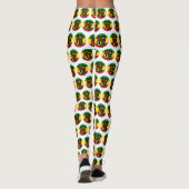 Leggings LOVE with peace symbol, reggae style (Dos)