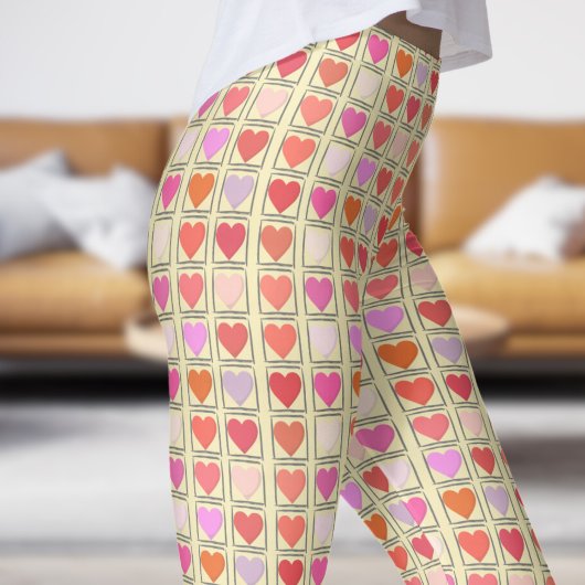 Leggings Loveable Blond Jaune Valentines Aimer Motif