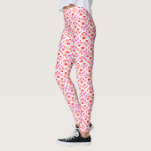 Leggings Lovebirds coeurs pattes d'aquarelle (Gauche)
