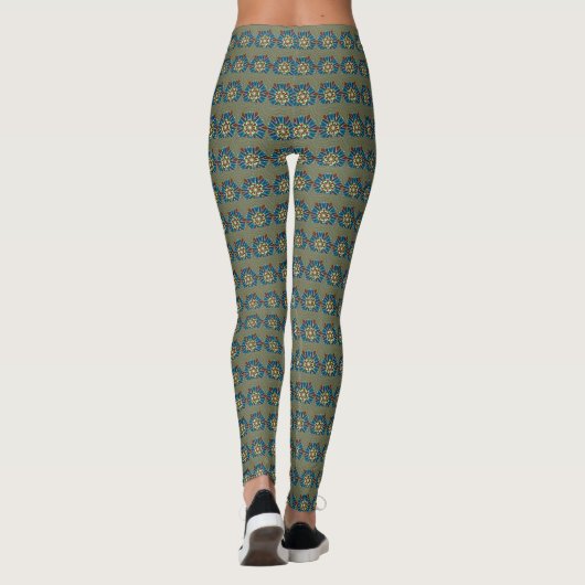 Leggings Lovely Mandala Forest Green do-it-yourself géométr (Dos)