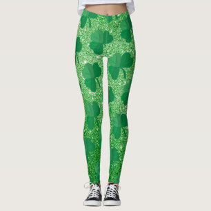 Leggings L'Shamrock vert de l'Jour de l'Saint Patrick irlan