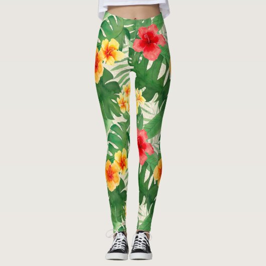 Leggings Luana Aquarelle Tropical Vivid Floral (Devant)
