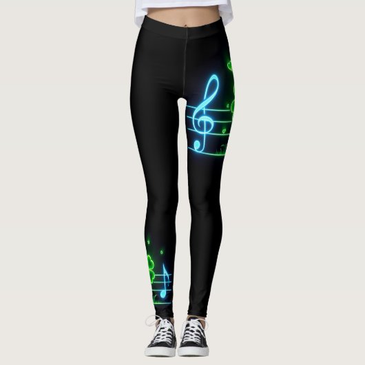 Leggings Lucky Clover et notes musicales (Devant)