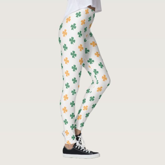 Leggings Lucky Clover Motif Green Orange St Patrick's Day (Droite)