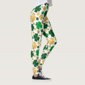 Leggings Lucky Gold Foil Four Leaf Shamrock Motif (Droite)