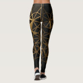 Leggings Lueur de géométrie sacrée dorée (Dos)