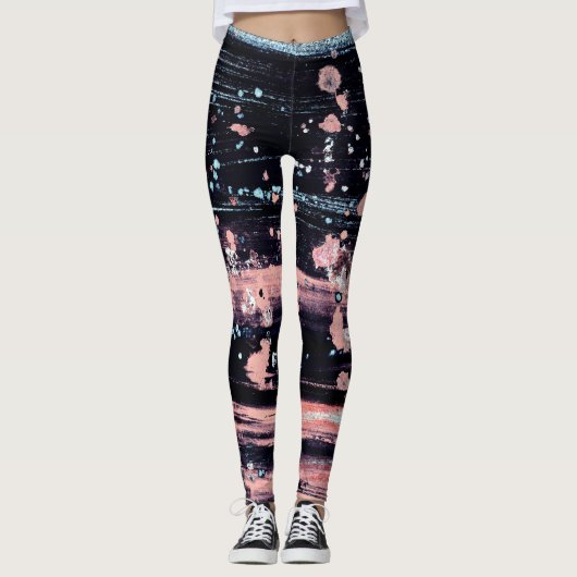 Leggings Lumière glamour gris foncé rose (Devant)