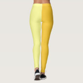 Leggings Lumière Jaune foncé Deux Tons Fractionné Moitié De (Dos)