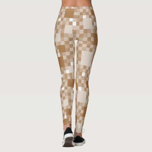 Leggings Lumière numérique Brown Pixellit petits Carrés (Dos)