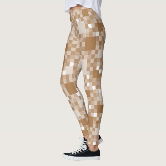 Leggings Lumière numérique Brown Pixellit petits Carrés (Gauche)