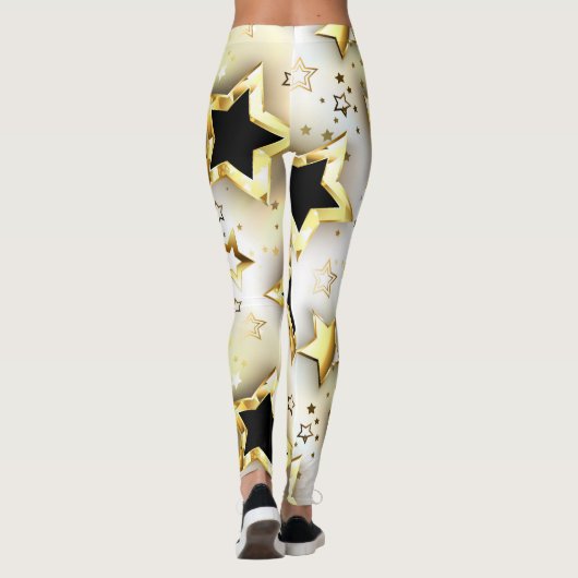 Leggings Lumière transparente avec étoiles or (Dos)