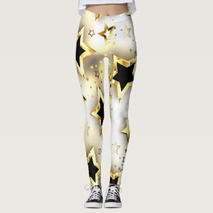Leggings Lumière transparente avec étoiles or