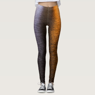 Leggings Lumières Abstraites mer brillant or bronze réflexi